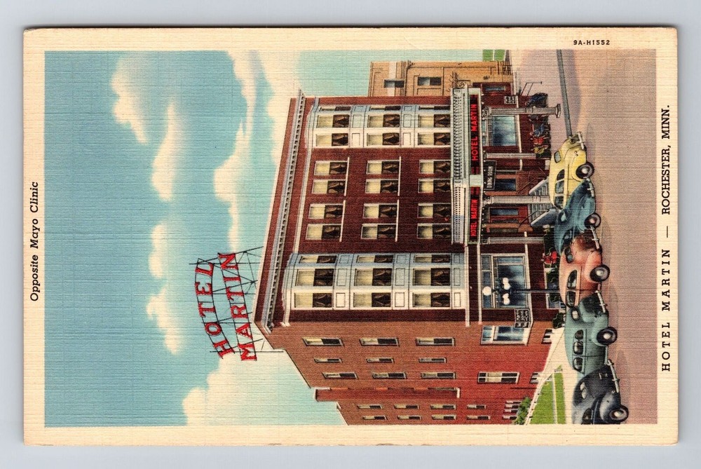 Rochester MN-Minnesota, Hotel Martin, Advertising, c1940 Vintage Postcard