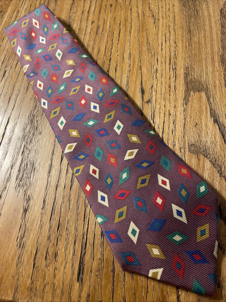 Vintage EUC F. Rutledge Silk Tie Men’s Necktie USA Colorful Geometric