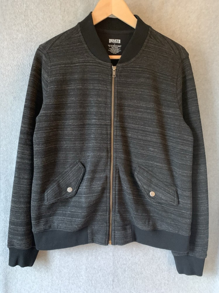 Duluth Trading Women’s Deux More Double Knit Bomber Jacket Black sz L Snap