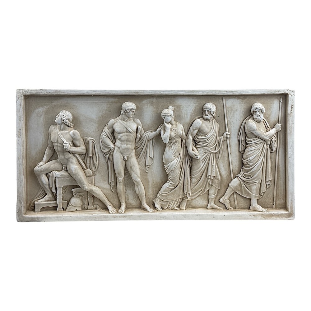 Achilles and Briseis Iliad Greek Mythology Relief Sculpture Wall Art-image