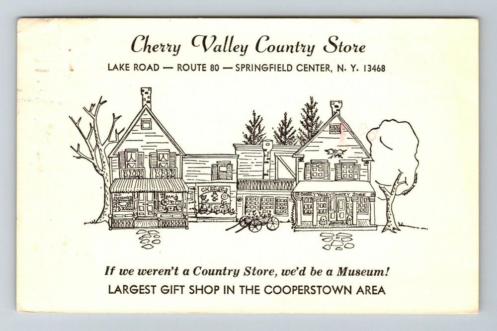 Springfield Center NY-New York, Cherry Valley County Store, Vintage Postcard