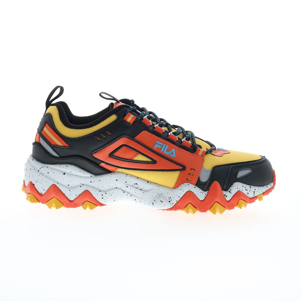 Fila Oakmont Trail Mens Yellow Leather Hiking Athletic Shoes 1JM01747-704
