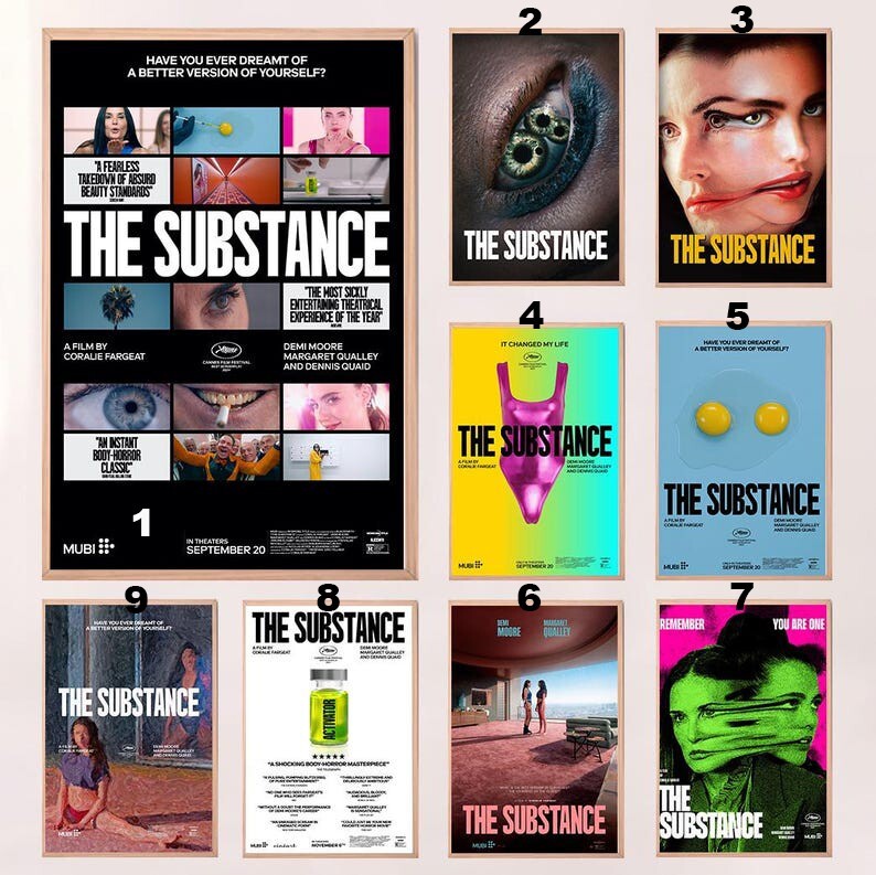 High Quality The Substance Movie Poster Print for Wall Art and Room Decor No Frame