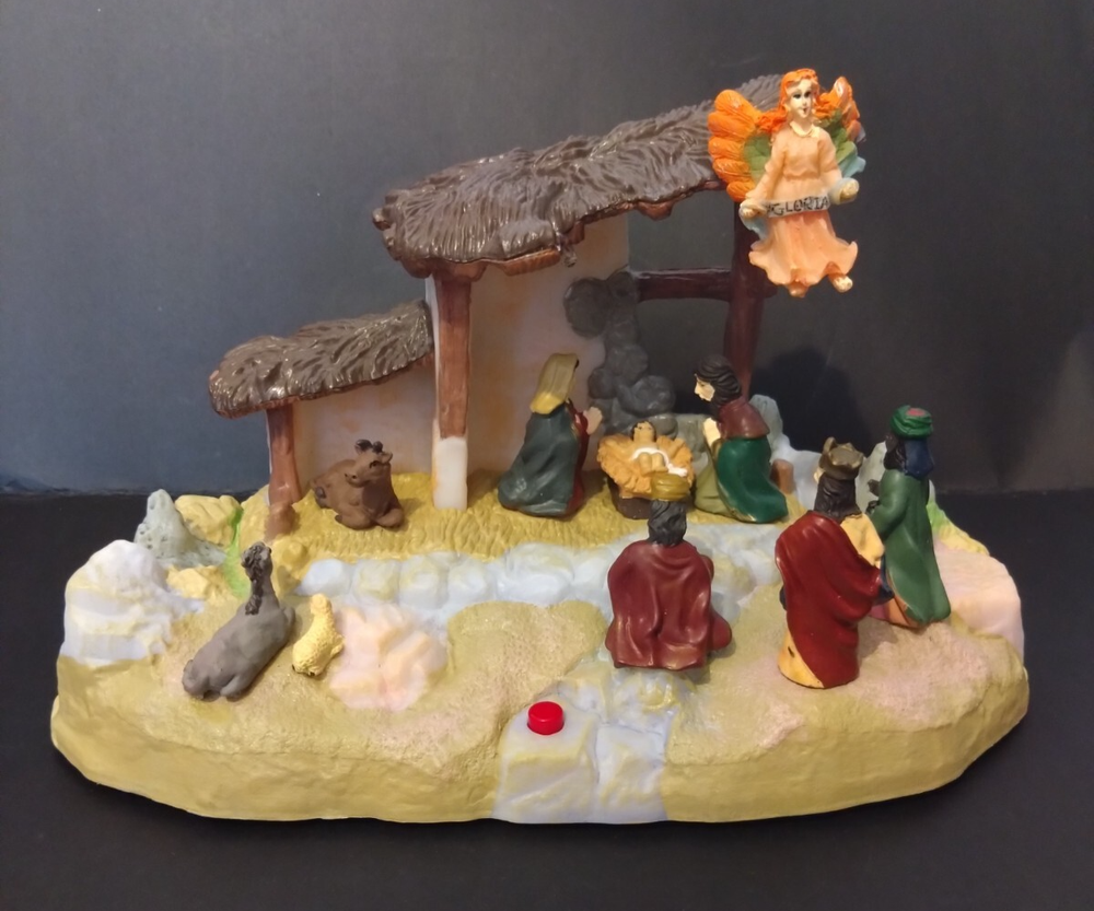 Vintage Gemmy Musical Light Up Nativity Scene with Narration