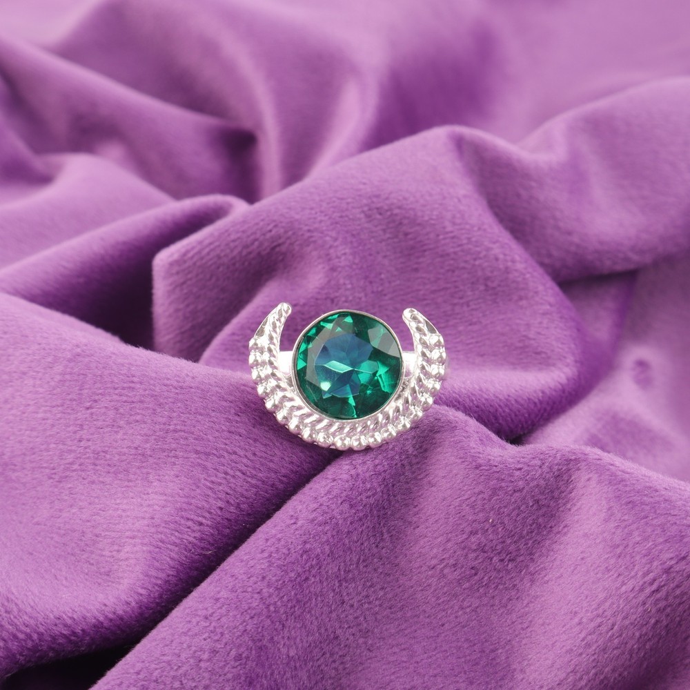 Green Emerald Stone 925 Sterling Silver Band Promise Ring Jewelry Size All Size