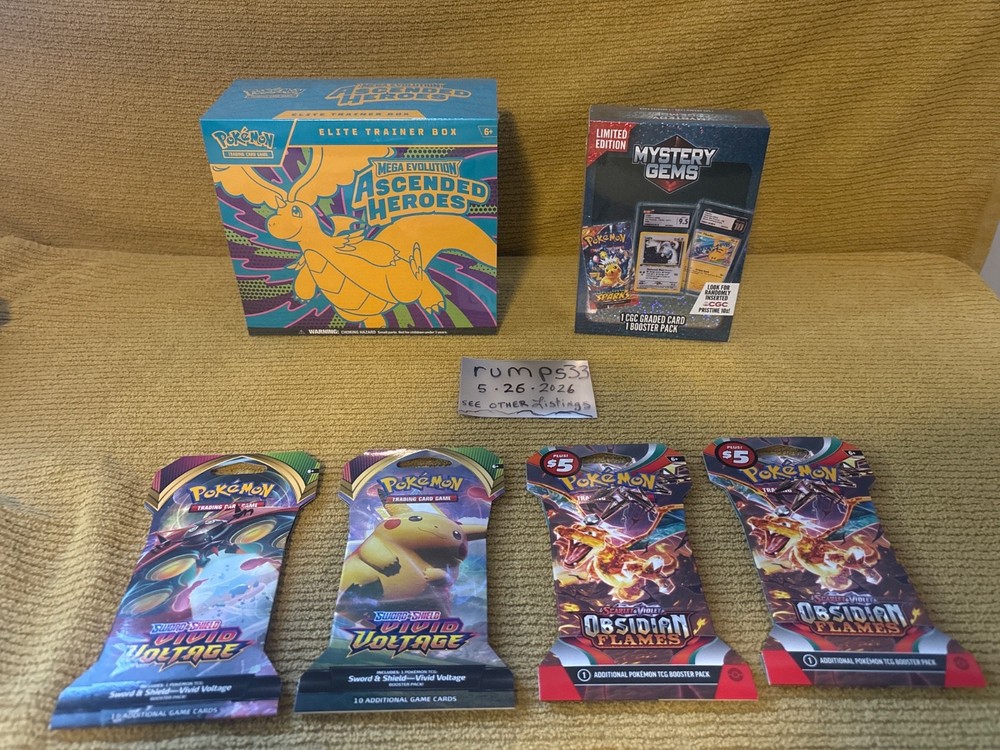 Pokémon TCG Ascended Heros ETB Factory Sealed + Sealed Lot Large