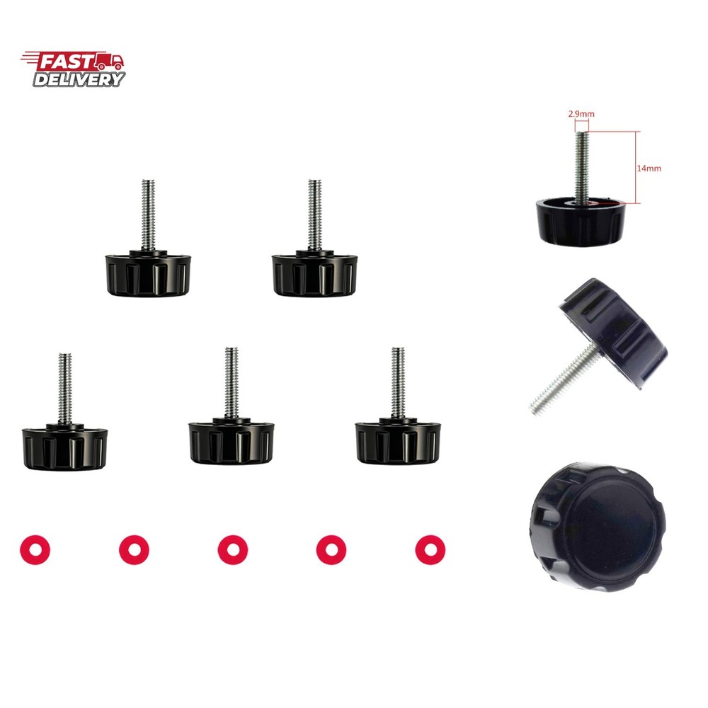 5 Pack Screws Nuts Caps for Fishing Spinning Reels Knob Power Handle Grip
