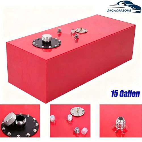 15 Gallon Fuel Tank Aluminum Race Fuel Cell Gas Tank With Cap Level Sender