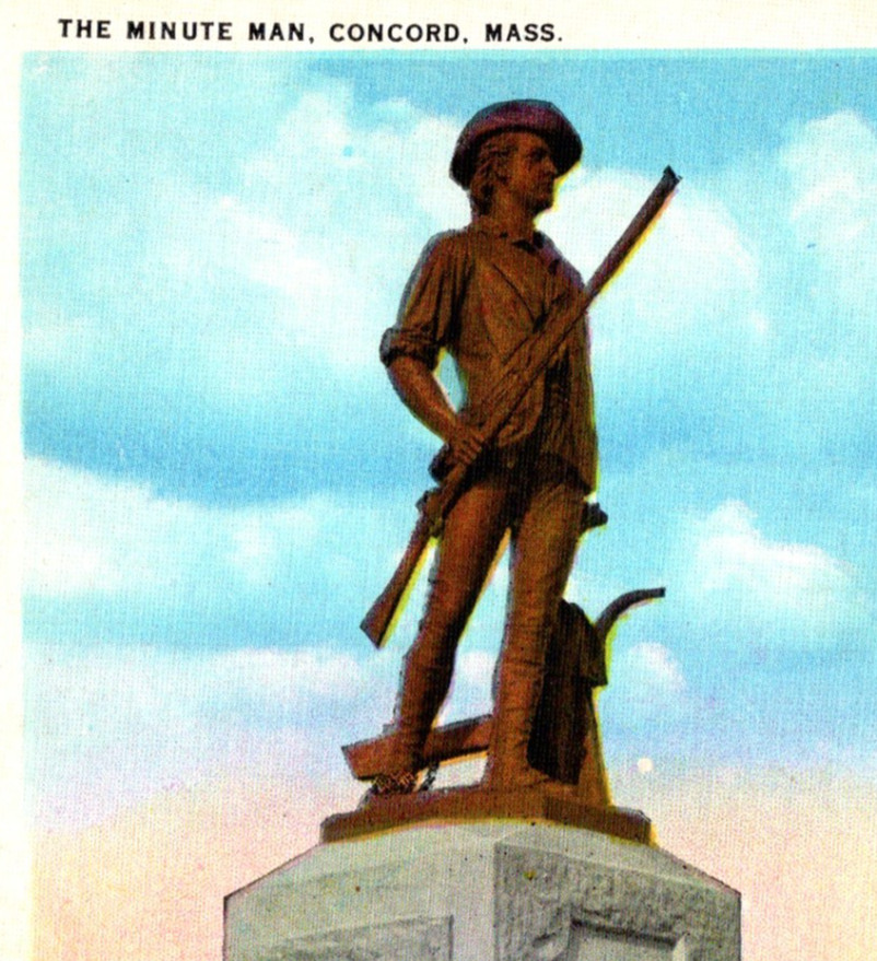 Vintage WB Postcard The Minute Man Concord Massachusetts MA
