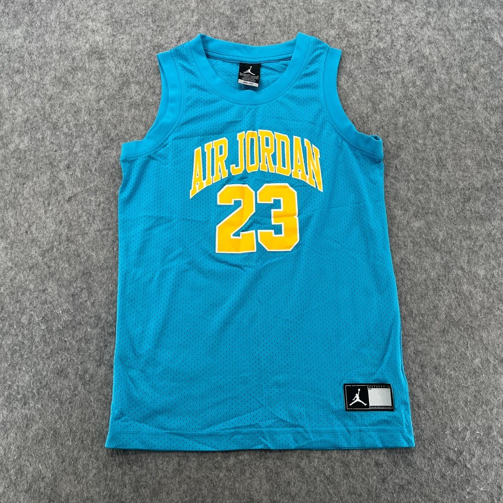 Nike Air Jordan 23 Light Blue Fury Boys Basketball Jersey Jumpman Size M 10-12Y
