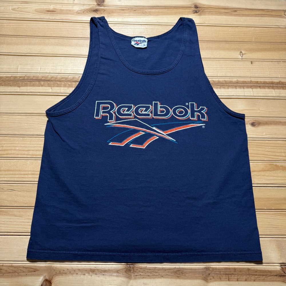 Vintage 90s Reebok Vector Logo Streetwear Graphic Tank Top Men's - Size Large