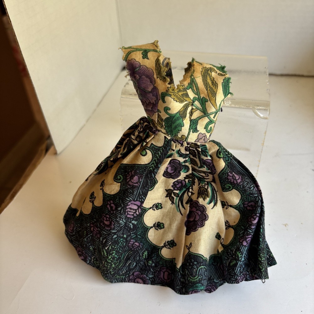 Vintage Fits 11 1/2 Inch Fashion Doll Dress Homemade Used  May Smell Musty