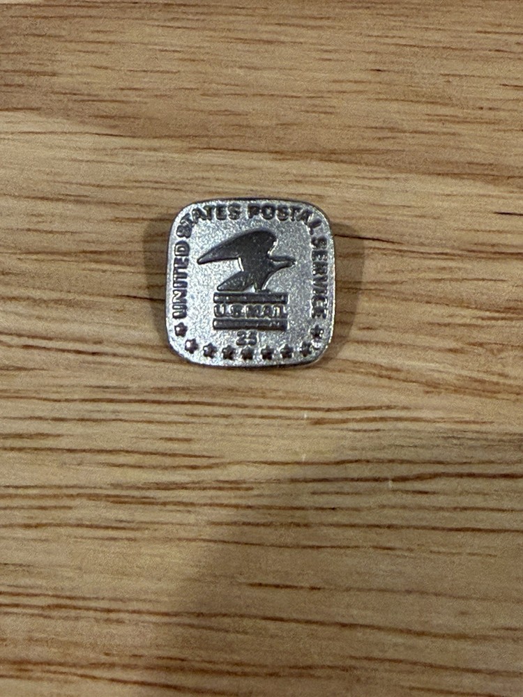 VTG USPS 25-Year Service Pin Eagle U.S. Mail Gold Badge Postal Recognition