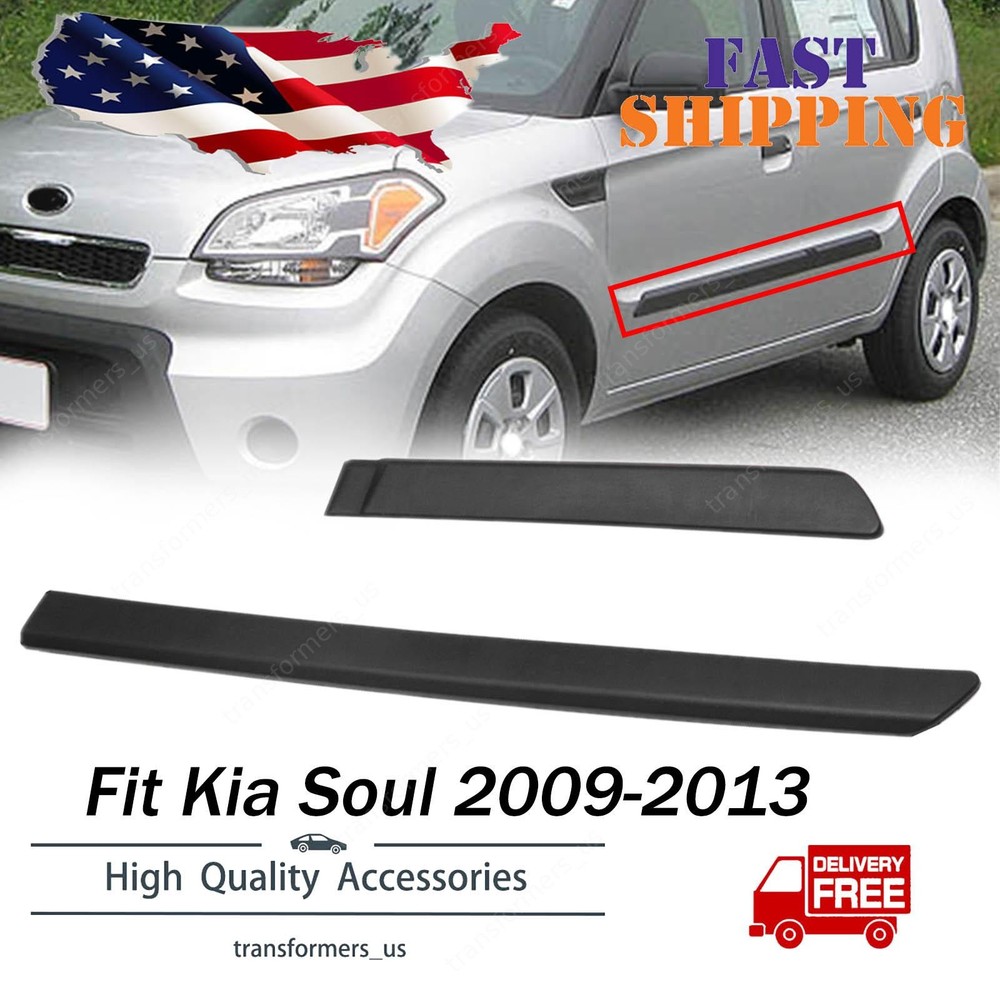 2pcs Front+Rear Left Side Door Side Body Molding For Kia Soul 2009-2013 US