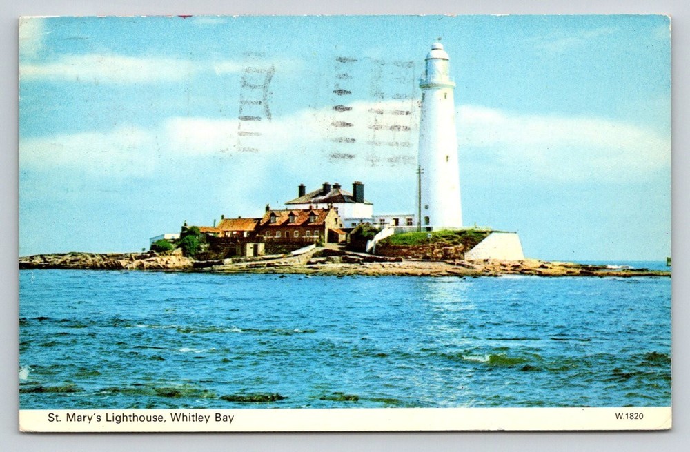 Vintage St. Mary's Lighthouse Whitley Bay Photocolour Postcard 1970 Posted UK