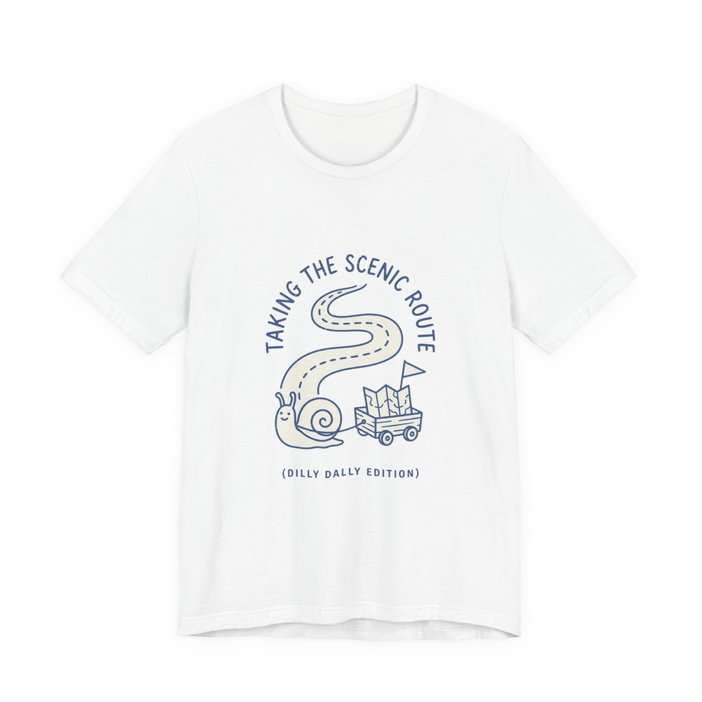 Taking The Scenic Route T-Shirt | Dilly Dally meme, vintage cartoon snail