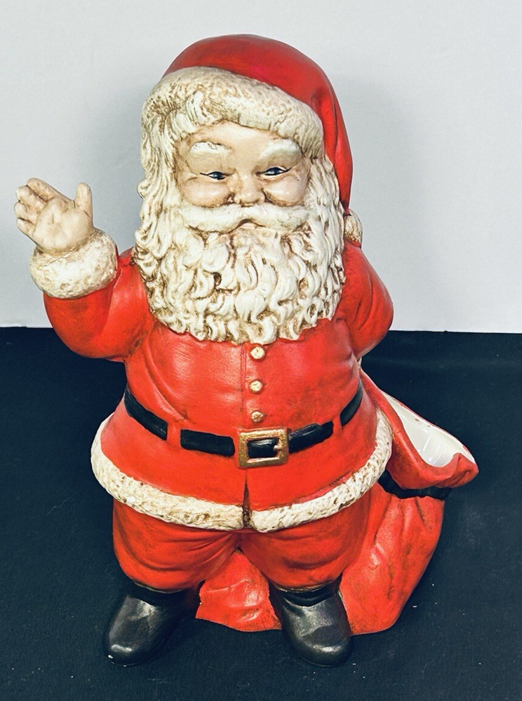 Vtg Duncan Ceramic Santa Claus 1973 Christmas Decor Candy Holder Plant 10