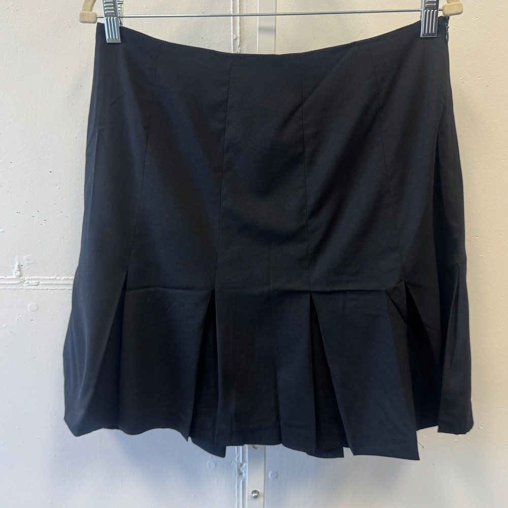 Vintage J. McLaughlin Black Pleated Drop Waist Skirt Size 10 Academia Classic