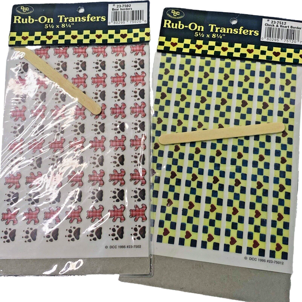 DCC Acid-Free Hearts and Bears Rub-On Transfers 2-Pack-image