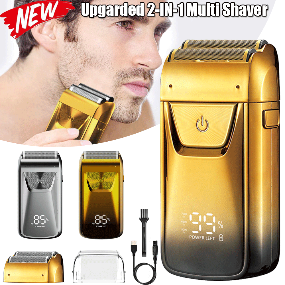 Upgarded 2-In-1 Electric Shaver Cordless USB Men's Hair Trimmer Beard Shaver Kit