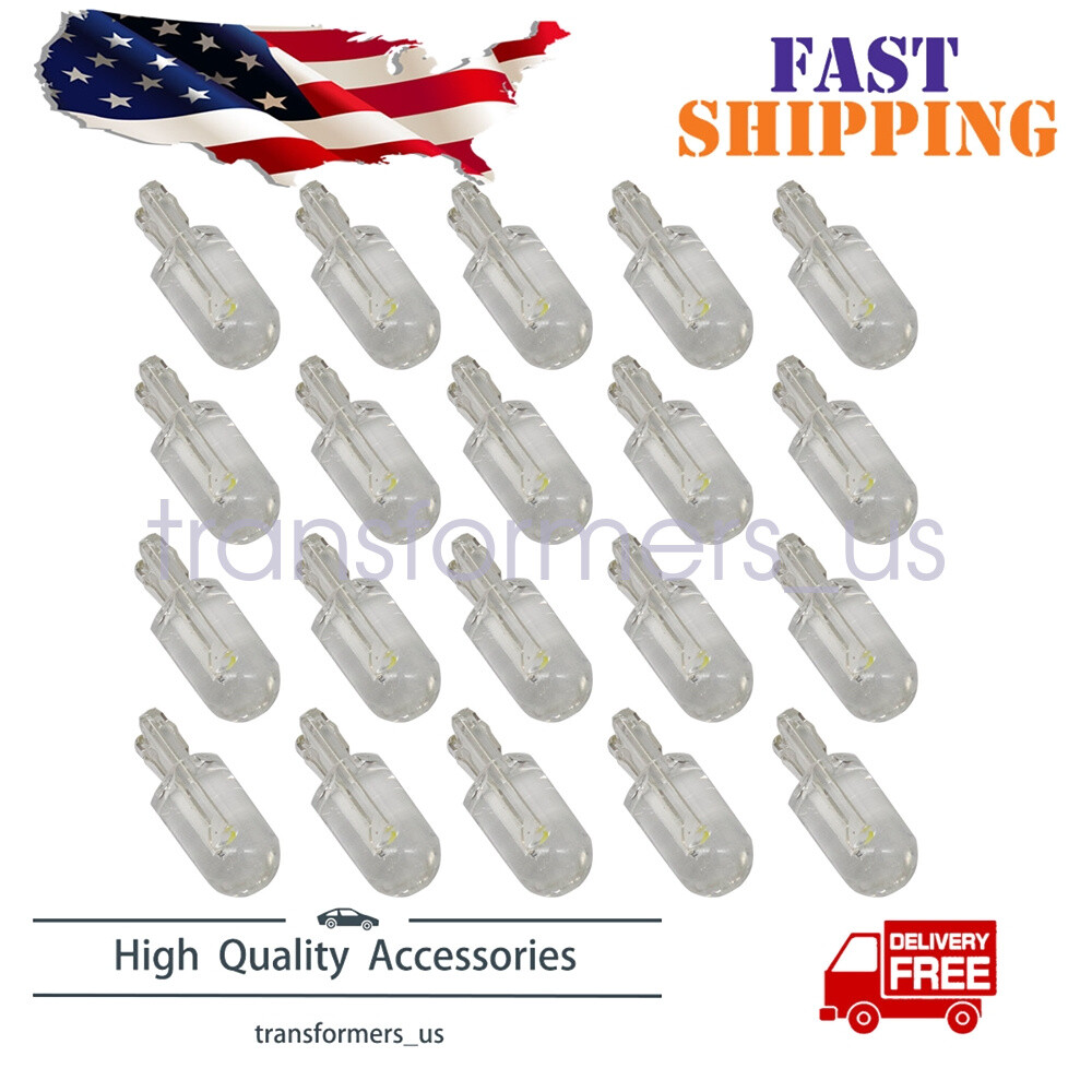 20X White T10 194 168 W5W 2825 LED License Plate Interior Light Bulb 6000K USA