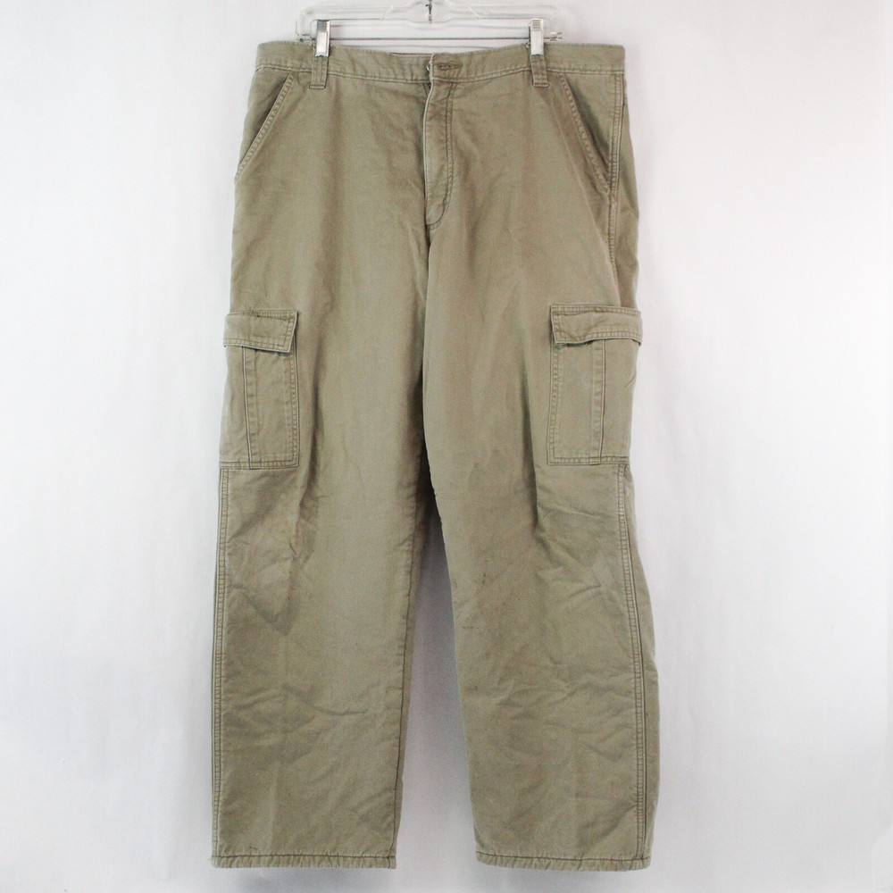 Wrangler Authentics Fleece Lined Cargo Khaki Men's 38x29 Workwear Pants