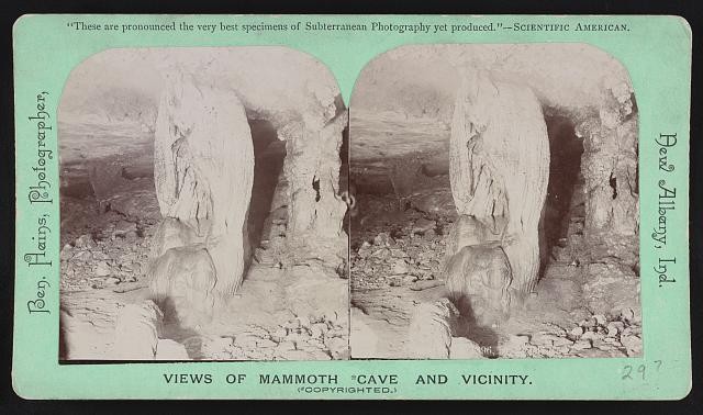 Photo:Mammoth Cave Kentucky 1896 Stereo View Cave Formation Photography