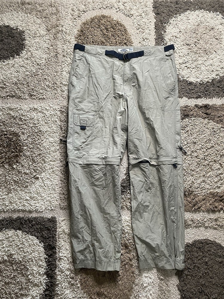 Vintage Y2K Old Navy Khaki Cargo Parachute Pants for Men Size 38x32