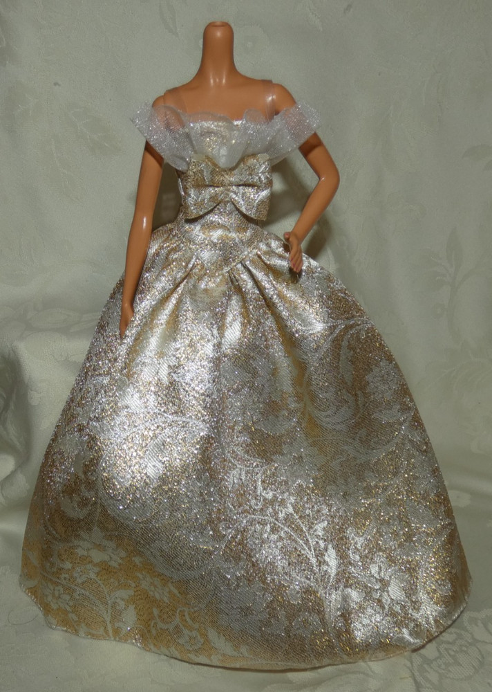 Mattel Barbie 2025 Gold Holiday Gown Dress Fashion For Model Muse Doll