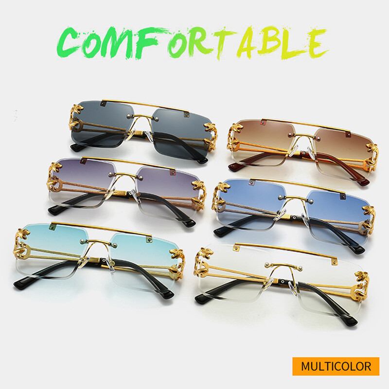 Square Pilot Sunglasses Mens Women Retro Metal Bar Hip Hop Shade Glasses