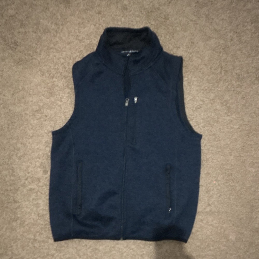 Beverly Hills Polo Club Men's Navy Blue Full Zip Vest with Pockets Size L