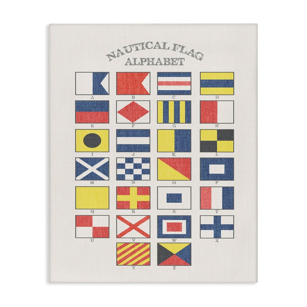 Stupell Nautical Flag Alphabet Stretched Canvas Wall Art
