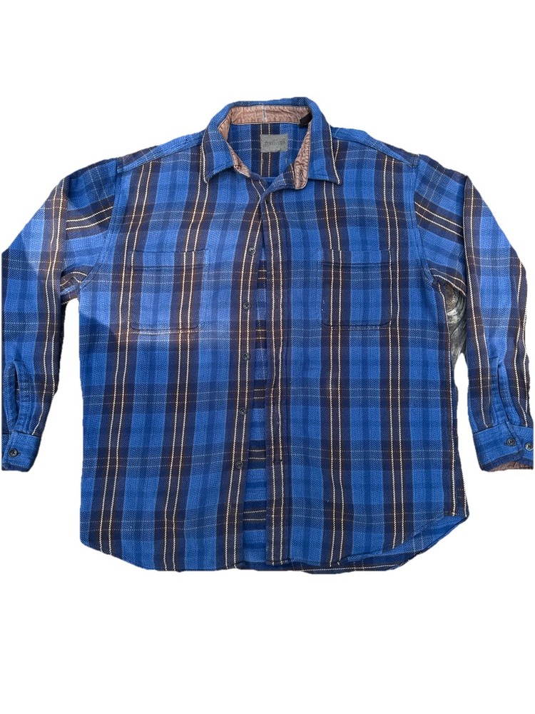 Vintage St. John's Bay Men's Plaid Flannel Long Sleeve Button-Up Shirt