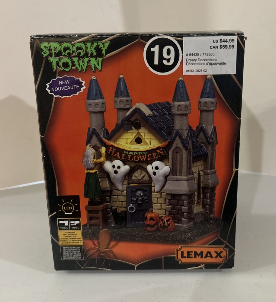 Lemax Spooky Town Halloween Village Dreary Decorations 54438, New Open Box