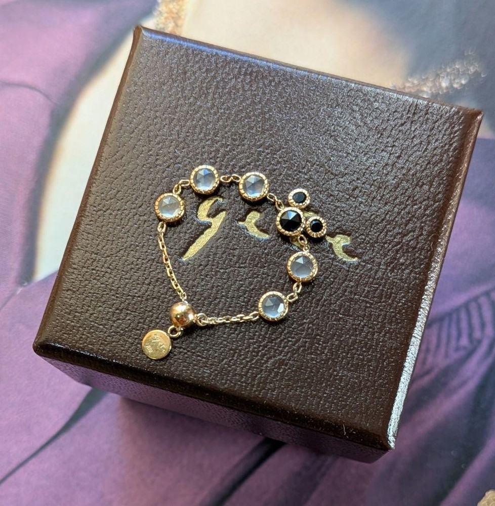 agate K10 Disney Dreamy Mickey Mouse Chain Adjustable Ring Size 3-12