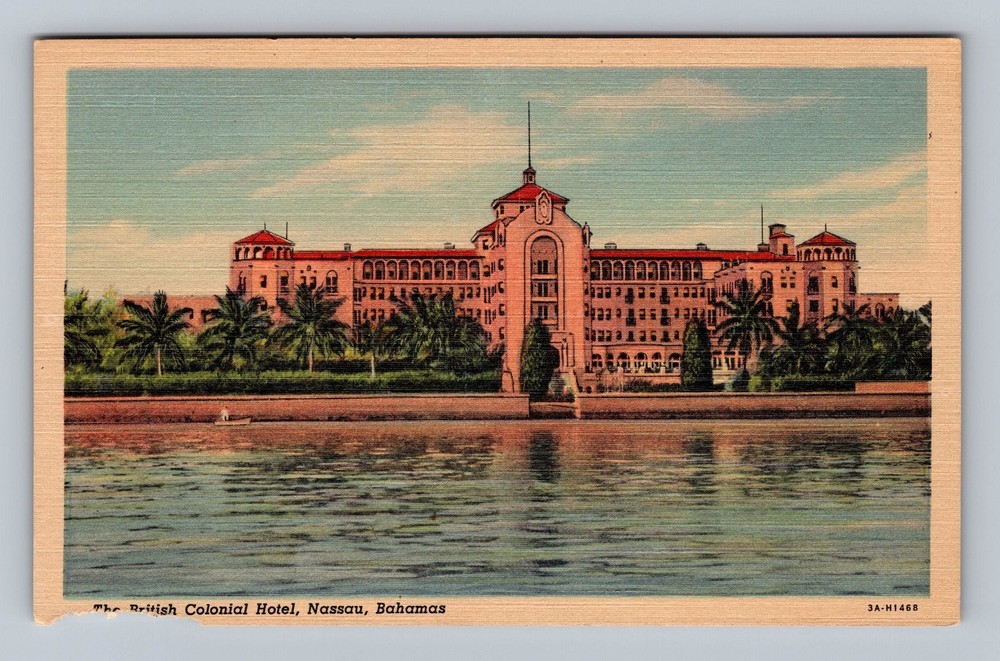 Bahamas- Nassau British Colonial Hotel Souvenir Old Card View Vintage Postcard