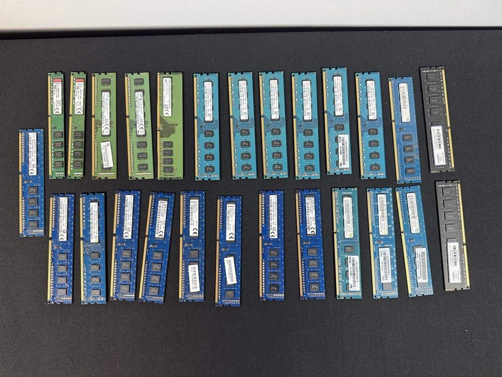 115GB+ Mixed Lot of Computer RAM – DDR3 & DDR4 Kingston Skhynix Samsung Ramaxel