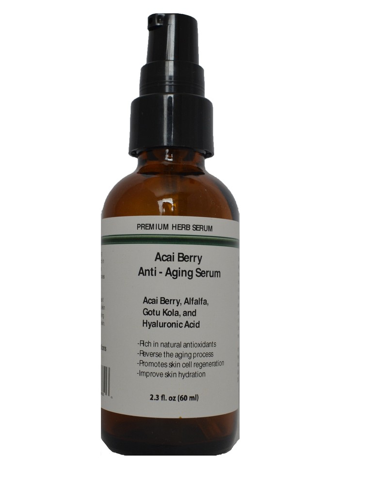 Anti Aging Serum with Acai Berry,Alfalfa,Gotu Kola and Hyaluronic acid 2.3oz-image