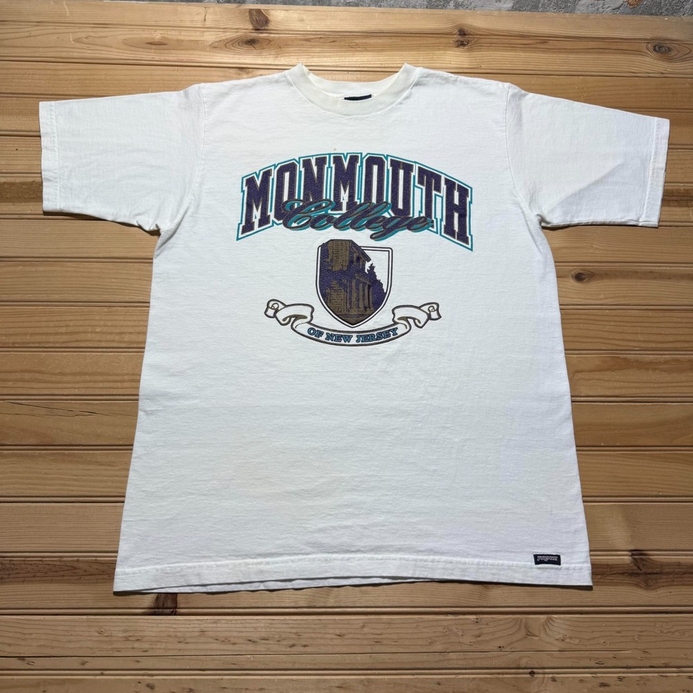 Vintage 90s Jansport Monmouth College of New Jersey Graphic T-Shirt USA - Large