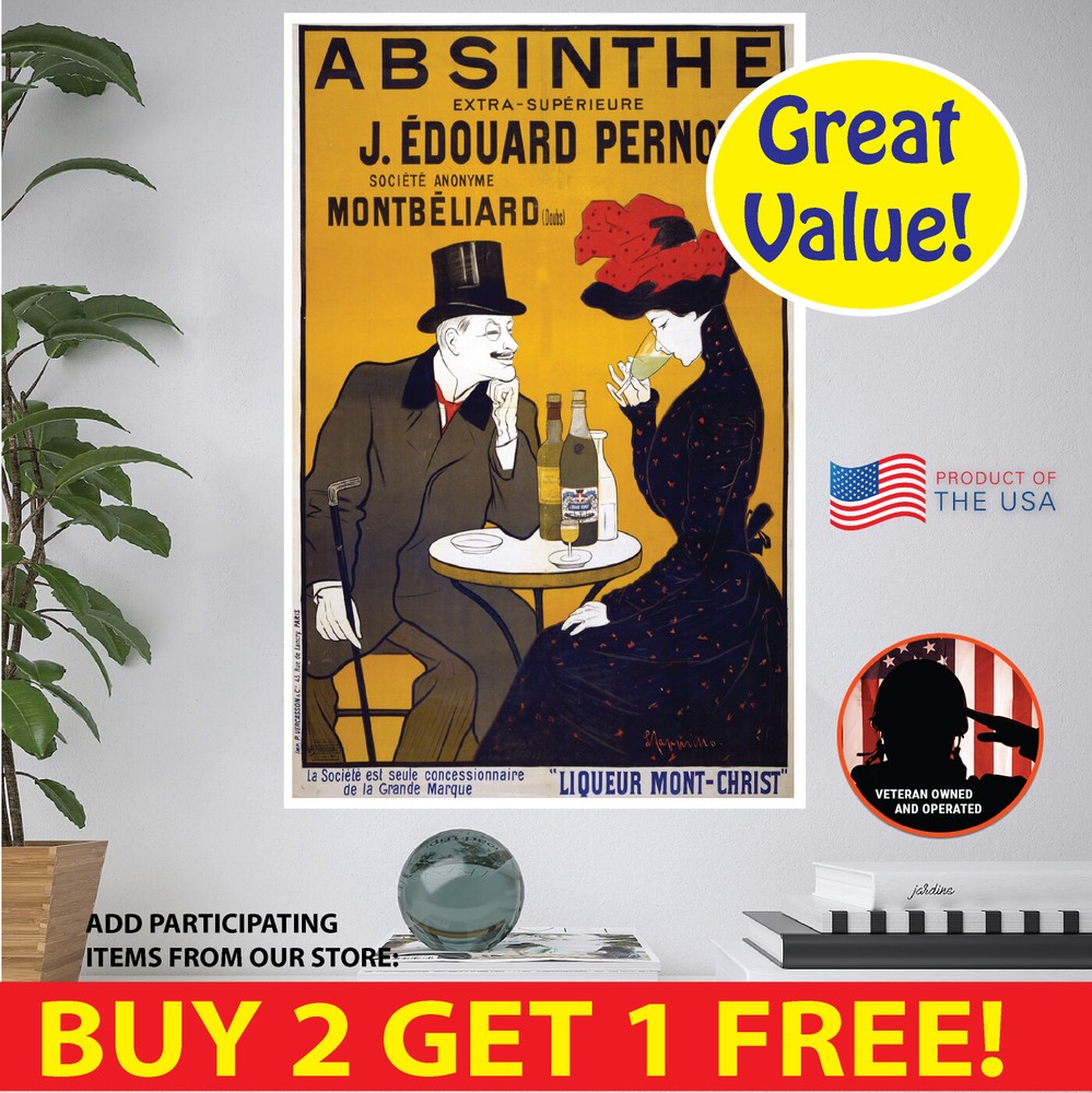Vintage Absinthe French Poster in Multiple Formats – Paper, Canvas, Vinyl, Postcard & Sticker-image