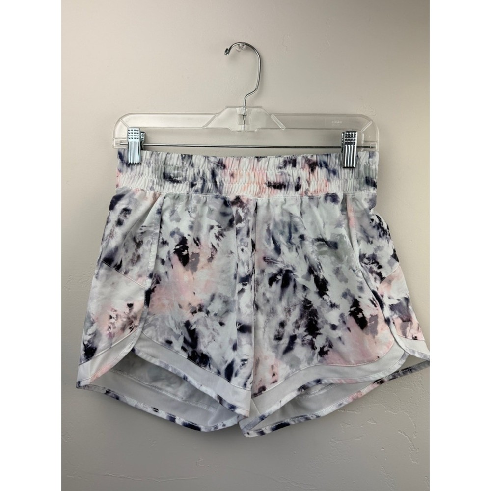 Gaiam Tie Dye Size Small Gray Pink Athletic Running Shorts Lined