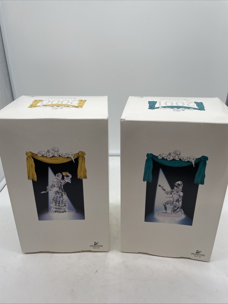 Swarovski SCS Masquerade Set Columbine Harlequin 2000 Austria Collectible