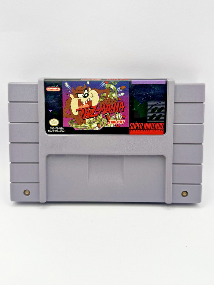 TAZ-MANIA SNES Super Nintendo Game Cartridge Sunsoft 1993 NTSC