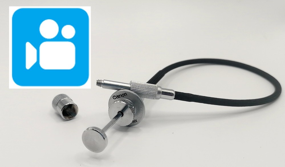 SSR ✨MINT✨ Canon Old Logo Shutter Release w/ Adapter From JAPAN