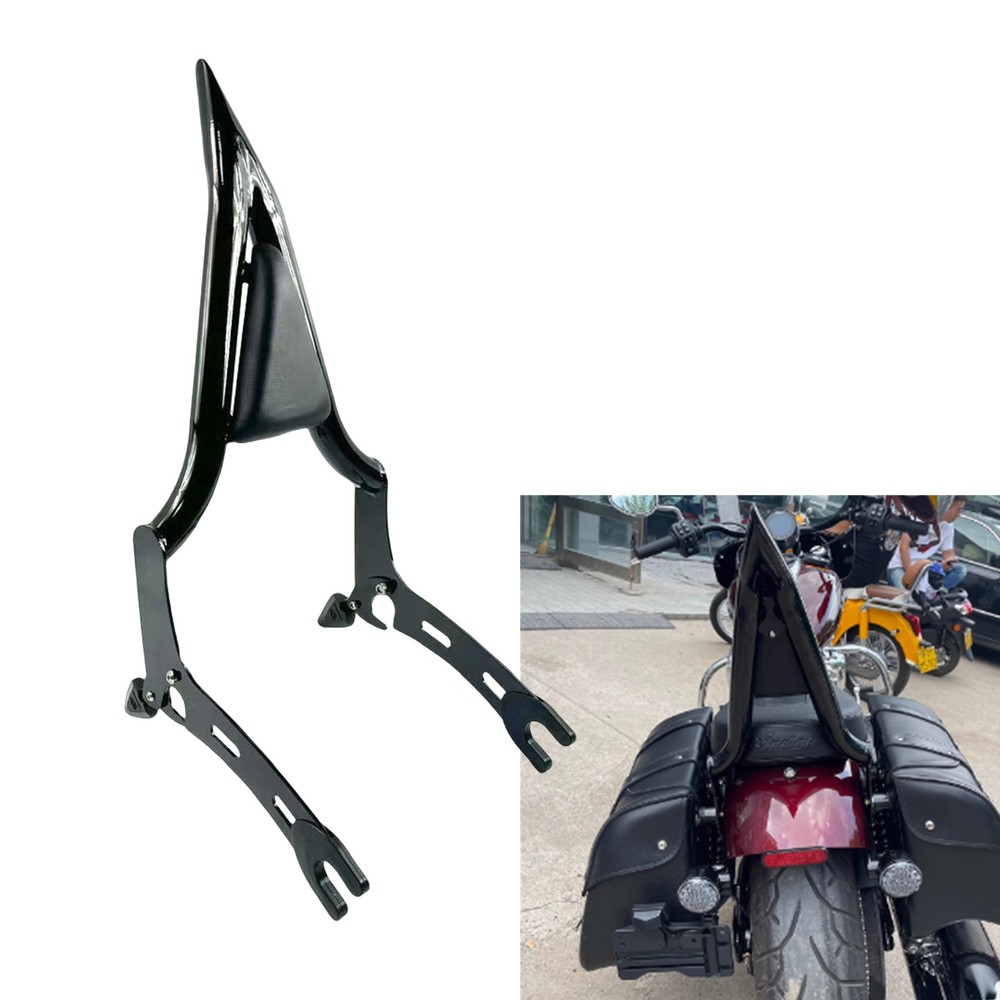 1Set Rear Backrest Rack Bracket Kit Pad For Indian Chief Bobber Dark Horse Black