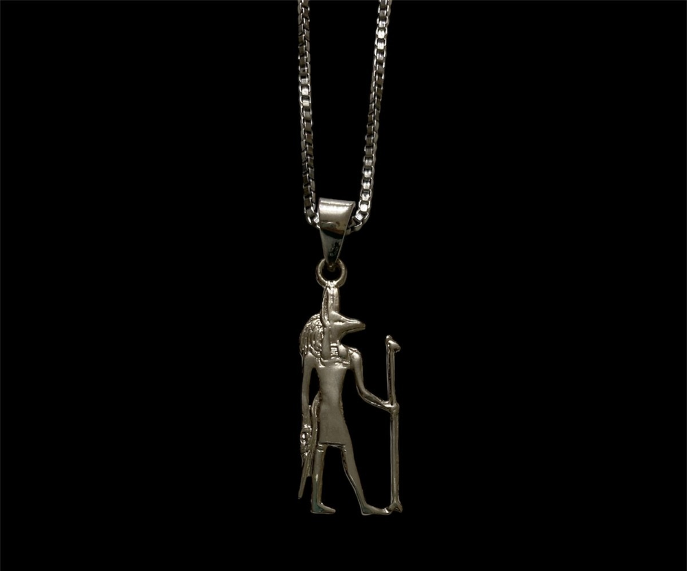 Handmade God Of Dead Anubis holding his sceptre Pendant made from 925 Silver