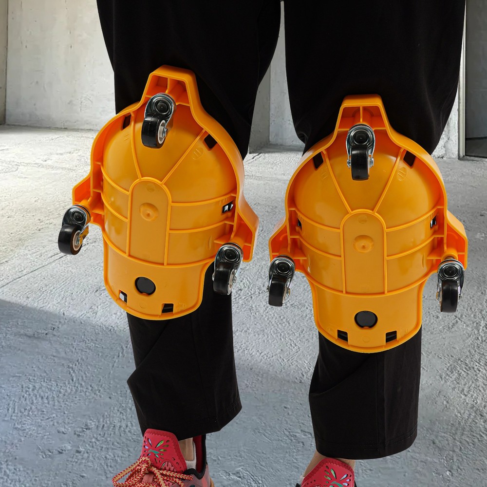 Rolling Knee Pads with 3 Wheels, Flexible Sliding Knee Pads w/Adjustable Straps