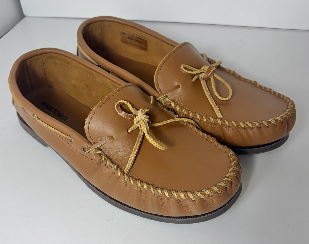 Minnetonka Moccasins Model 742 Brown Leather Men’s Size 13 NWOT