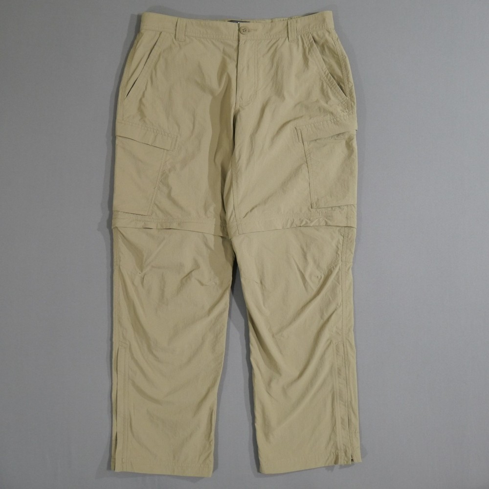 REI Co-op Sahara Convertible Pants Men's 34x30 Tan Khaki Hiking Cargo Zip Off