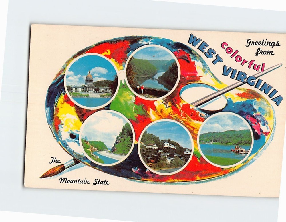 Postcard Greetings from Colorful West Virginia The Mountain State USA America